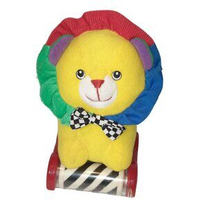 Vintage Eden Lion Push Chime Rattle Plush Stuffed Toy 6"
